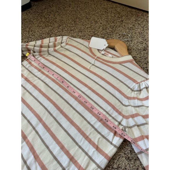 See By Chloe Striped Puff Sleeve Mock Neck Knit Top - Women's - Picture 6 of 7